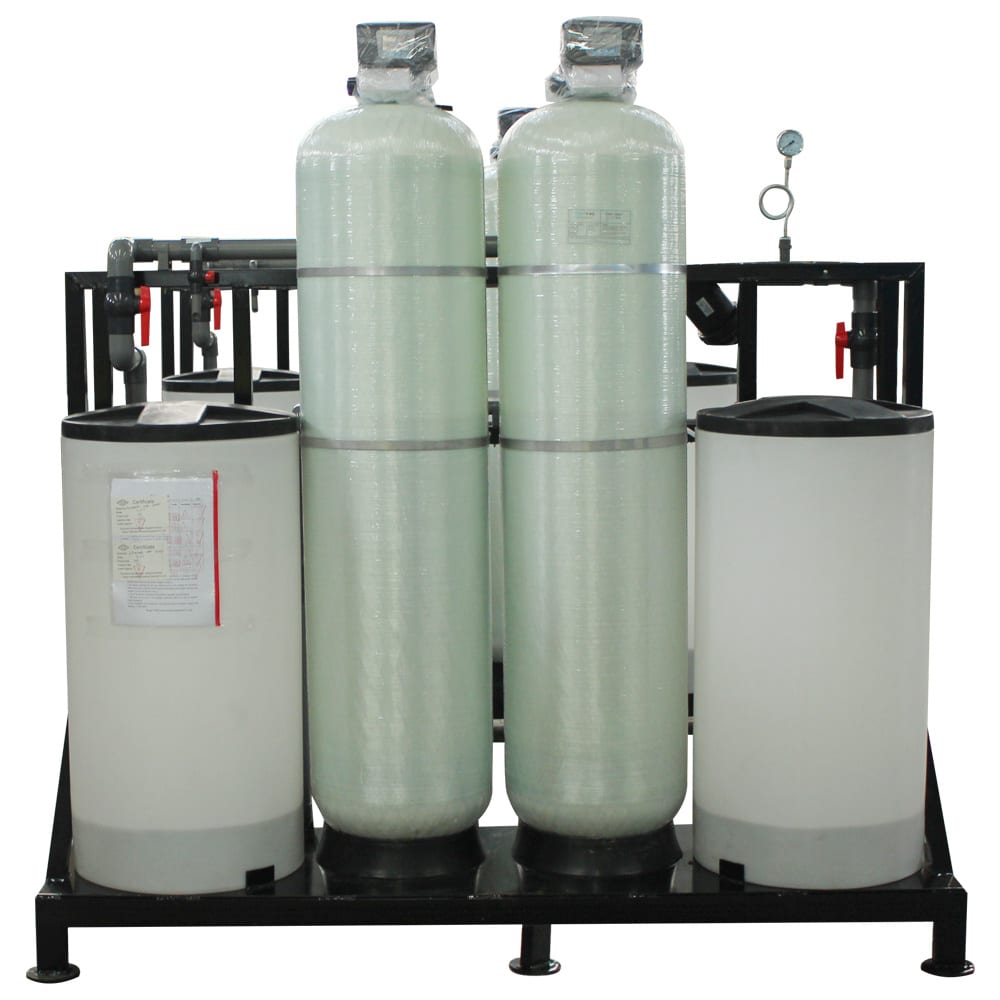 Industrial water softening plants